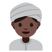 👳🏿‍♀️ Emoji Mulher Com Turbante: Pele Escura na Google Android 7.1.