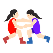 🤼🏻‍♀️ Emoji Mulheres Lutando, Pele Clara na Google Android 7.1.