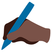 ✍🏿 Emoji schreibende Hand: dunkle Hautfarbe Google Android 7.1.