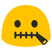 Emoji 🤐 Faccina Con Bocca Con Cerniera su Google Android 7.1.