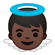 Émoji 👼🏿 Bébé Ange : Peau Foncée sur Google Android 8.0.