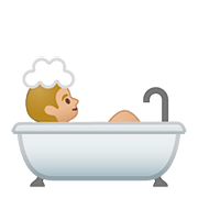 Emoji 🛀🏼 Persona Che Fa Il Bagno: Carnagione Abbastanza Chiara su Google Android 8.0.