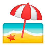 Emoji 🏖️ Spiaggia Con Ombrellone su Google Android 8.0.