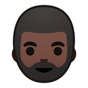 🧔🏿 Emoji Mann: dunkle Hautfarbe, Bart Google Android 8.0.