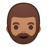 Emoji 🧔🏽 Uomo Con La Barba: Carnagione Olivastra su Google Android 8.0.