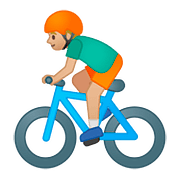Emoji 🚴🏼 Ciclista: Carnagione Abbastanza Chiara su Google Android 8.0.
