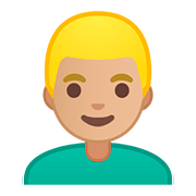 Émoji 👱🏼‍♂️ Homme Blond : Peau Moyennement Claire sur Google Android 8.0.