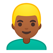 👱🏾‍♂️ Emoji Mann: mitteldunkle Hautfarbe, blond Google Android 8.0.