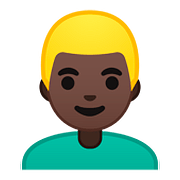 Emoji 👱🏿‍♂️ Uomo Biondo: Carnagione Scura su Google Android 8.0.