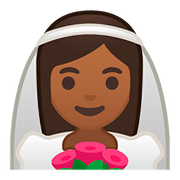 👰🏾 Emoji Noiva: Pele Morena Escura na Google Android 8.0.