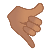 Emoji 🤙🏽 Mano Con Gesto Di Chiamata: Carnagione Olivastra su Google Android 8.0.