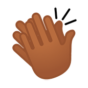 Emoji 👏🏾 Mani Che Applaudono: Carnagione Abbastanza Scura su Google Android 8.0.