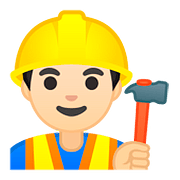 👷🏻 Emoji Trabalhador De Construção Civil: Pele Clara na Google Android 8.0.