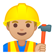👷🏼 Emoji Bauarbeiter(in): mittelhelle Hautfarbe Google Android 8.0.