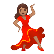 💃🏽 Emoji Mulher Dançando: Pele Morena na Google Android 8.0.