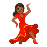 💃🏾 Emoji Mulher Dançando: Pele Morena Escura na Google Android 8.0.
