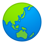 🌏 Emoji Globo Terráqueo Mostrando Asia Y Australia en Google Android 8.0.