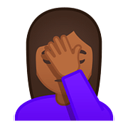 Emoji 🤦🏾 Persona Esasperata: Carnagione Abbastanza Scura su Google Android 8.0.