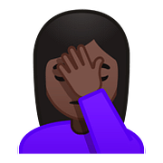 🤦🏿 Emoji sich an den Kopf fassende Person: dunkle Hautfarbe Google Android 8.0.