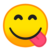Emoji 😋 Faccina Che Si Lecca I Baffi su Google Android 8.0.