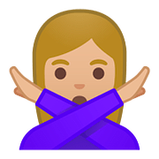 🙅🏼 Emoji Person mit überkreuzten Armen: mittelhelle Hautfarbe Google Android 8.0.