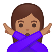 🙅🏽 Emoji Pessoa Fazendo Gesto De «não»: Pele Morena na Google Android 8.0.