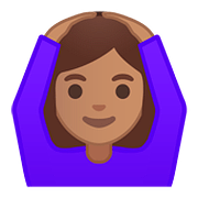 🙆🏽 Emoji Person mit Händen auf dem Kopf: mittlere Hautfarbe Google Android 8.0.