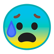 Emoji 😰 Faccina Blu Sudata su Google Android 8.0.