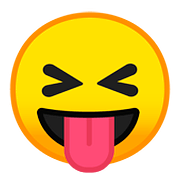 😝 Emoji Rosto Com Olhos Semicerrados E Língua Para Fora na Google Android 8.0.