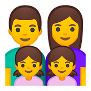 👨‍👩‍👧‍👧 Emoji Familie: Mann, Frau, Mädchen und Mädchen Google Android 8.0.