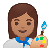 Emoji 👩🏽‍🎨 Artista Donna: Carnagione Olivastra su Google Android 8.0.