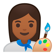 Emoji 👩🏾‍🎨 Artista Donna: Carnagione Abbastanza Scura su Google Android 8.0.