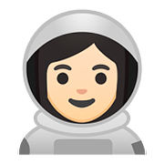 Émoji 👩🏻‍🚀 Astronaute Femme : Peau Claire sur Google Android 8.0.