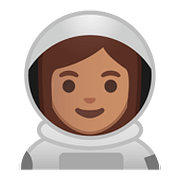 Émoji 👩🏽‍🚀 Astronaute Femme : Peau Légèrement Mate sur Google Android 8.0.
