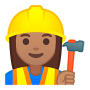 👷🏽‍♀️ Emoji Bauarbeiterin: mittlere Hautfarbe Google Android 8.0.