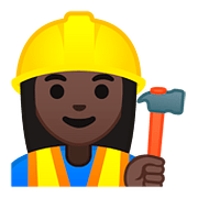 👷🏿‍♀️ Emoji Bauarbeiterin: dunkle Hautfarbe Google Android 8.0.