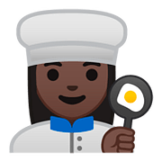 Emoji 👩🏿‍🍳 Cuoca: Carnagione Scura su Google Android 8.0.