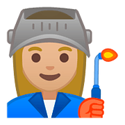 Emoji 👩🏼‍🏭 Operaia: Carnagione Abbastanza Chiara su Google Android 8.0.