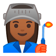 👩🏾‍🏭 Emoji Fabrikarbeiterin: mitteldunkle Hautfarbe Google Android 8.0.