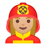 Émoji 👩🏼‍🚒 Pompier Femme : Peau Moyennement Claire sur Google Android 8.0.