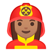 Émoji 👩🏽‍🚒 Pompier Femme : Peau Légèrement Mate sur Google Android 8.0.
