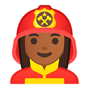 Emoji 👩🏾‍🚒 Pompiere Donna: Carnagione Abbastanza Scura su Google Android 8.0.