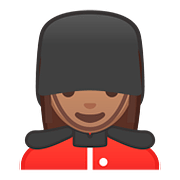 💂🏽‍♀️ Emoji Wachfrau: mittlere Hautfarbe Google Android 8.0.