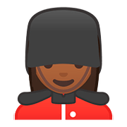 Emoji 💂🏾‍♀️ Guardia Donna: Carnagione Abbastanza Scura su Google Android 8.0.
