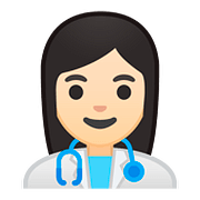 Émoji 👩🏻‍⚕️ Professionnelle De La Santé : Peau Claire sur Google Android 8.0.