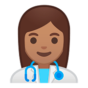 Emoji 👩🏽‍⚕️ Operatrice Sanitaria: Carnagione Olivastra su Google Android 8.0.