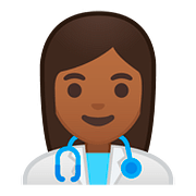 Émoji 👩🏾‍⚕️ Professionnelle De La Santé : Peau Mate sur Google Android 8.0.