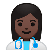 Émoji 👩🏿‍⚕️ Professionnelle De La Santé : Peau Foncée sur Google Android 8.0.