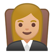 Émoji 👩🏼‍⚖️ Juge Femme : Peau Moyennement Claire sur Google Android 8.0.