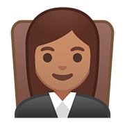 Émoji 👩🏽‍⚖️ Juge Femme : Peau Légèrement Mate sur Google Android 8.0.